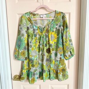 Green floral liberty of London top